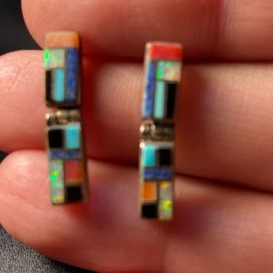 Sterling inlaid earrings